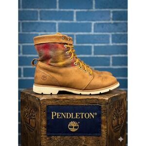 Timberland x Pendleton 🤎❤️Plaid Leather Boots - Tan Red Flannel Gorpcore Boho
